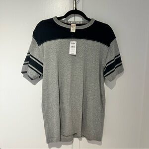 Todd Snyder x Champion Grey/Navy Colorblock Football T-Shirt.  Size M.  NWT